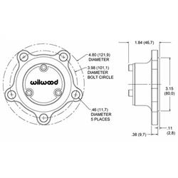 Wilwood 270-6732L Starlite 55 Drive Flange, Five Bolt w/o Bolts