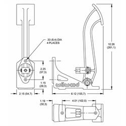 Wilwood 340-1289 Floor Mount Clutch/Brake Pedal, Single M/C, 6:1