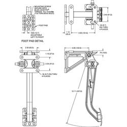Wilwood 340-13832 Dual Master Cylinder Swing Mount Brake Pedal, 7:1