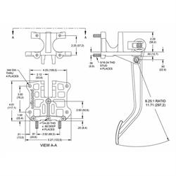 Garage Sale - Wilwood 340-5181 Rev. Swing Mount Dual Master Cylinder Brake Pedal