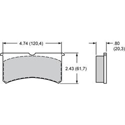 Wilwood 150-8854K Superlite BP-10 Bridge Bolt Brake Pads, .800 Inch