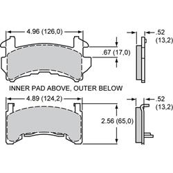 Wilwood 150-8936K D154 PolyMatrix BP-10 Brake Pad Set, GM Metric