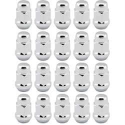 Chrome Acorn Lug Nuts, 7/16 Inch, 20 Pack