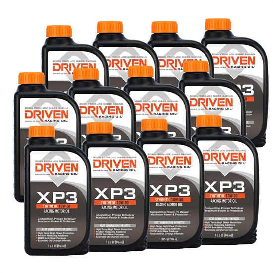 Driven Racing Oil 00307 XP3 Synthetic 10W30 Motor Oil, 12 Quarts
