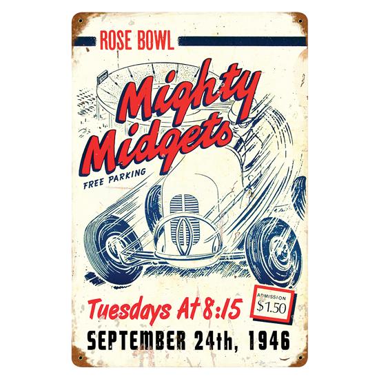 Mighty Midget Vintage Tin Sign