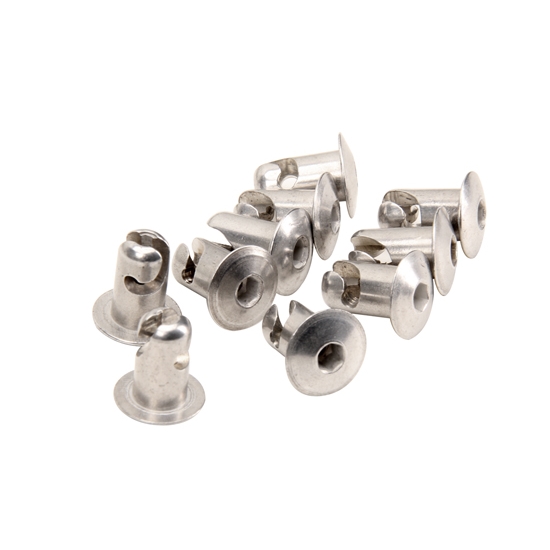Super Buttons Aluminum Dome Head Quarter Turn Fasteners, 10/Pack
