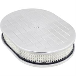 Ball Milled Billet Aluminum Oval Air Cleaner, 12 Inch