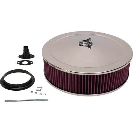 Chrome Air Cleaner with Washable Filter, 14 x 4 Inch
