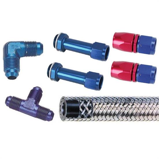 Braided Fuel Log Kit for 4150 Carburetor, Stainless Steel