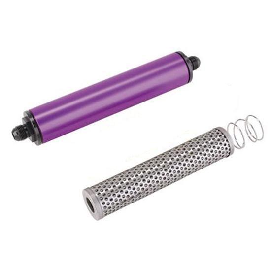 Purple 10 Inch Aluminum Fuel Filter, Stainless Element