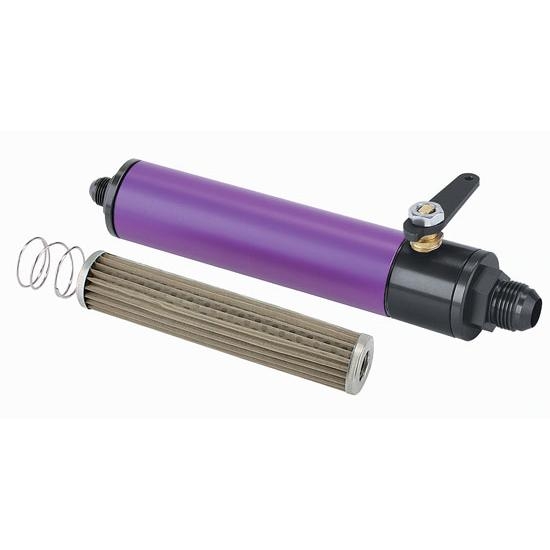 Purple Fuel Filter with Shut-Off, 10 Inch, -10 AN