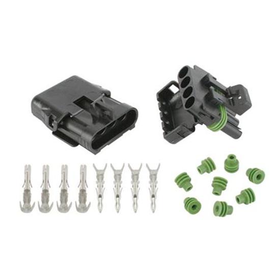 Speedway 70404 Four Wire Weatherpack Connectors, 14-16 Gauge
