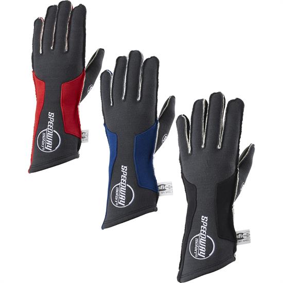 Speedway Motors Outseam Racing Gloves, SFI-5, Black, Small