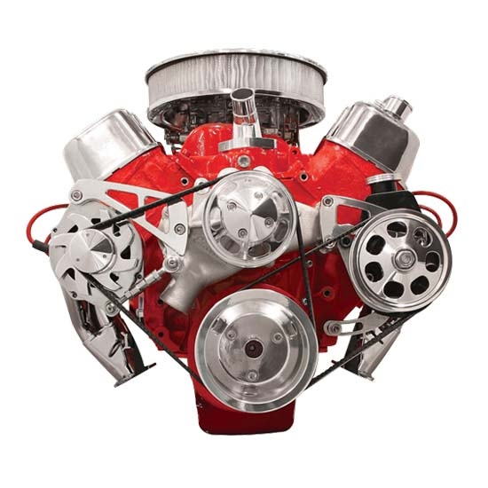 Billet FM2222PC B/B Chevy Mid Mount Serpentine Conversion Kit Press-On