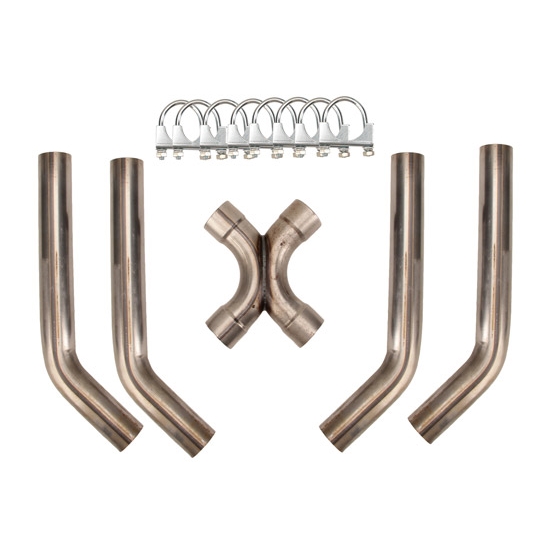 Universal Dual Exhaust Mandrel X-Pipe Balance Tube Kit, 2-1/2 Inch