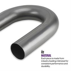 Combo Exhaust Pipe Mandrel Bend/Header Tubing, Mild Steel, 2 Inch