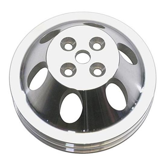 Small Block Chevy Aluminum Double Upper Pulley, Short Pump
