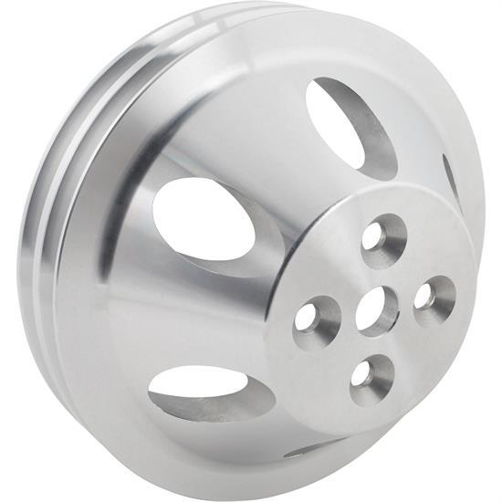 Small Block Chevy Aluminum Double Upper Pulley, Short Pump