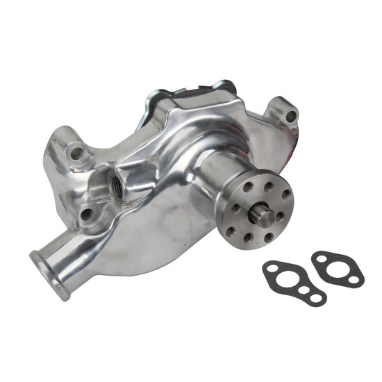 Speedway Small Block Chevy Short Aluminum Water Pump, Polished