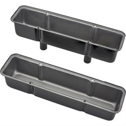 Speedway Chevy Tall Valve Covers w/ Breather Tubes, Black Steel