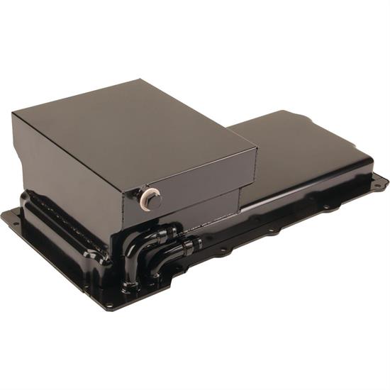 LS Swap Steel Race Oil Pan, 7 Quart, Black, 90 Degree Fitting