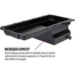 LS Engine Swap Conversion Low Profile Oil Pan, Black, 10 AN