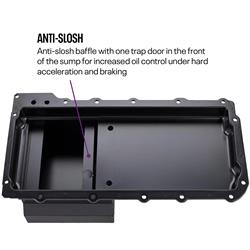 LS Engine Swap Conversion Low Profile Oil Pan, Black, 10 AN