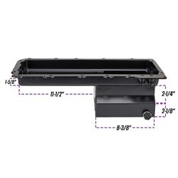 LS Engine Swap Conversion Low Profile Oil Pan, Black, 10 AN