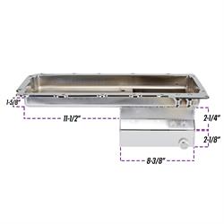 LS Engine Swap Conversion Low Profile Oil Pan, Chrome, 10 AN