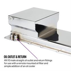 LS Engine Swap Conversion Low Profile Oil Pan, Chrome, 10 AN