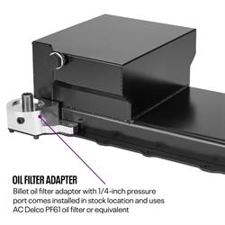 LS Swap Conversion Low Profile Oil Pan, OEM Filter Location Black