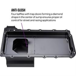 LS Swap Conversion Low Profile Oil Pan, OEM Filter Location Black
