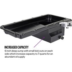 LS Swap Conversion Low Profile Oil Pan, OEM Filter Location Black