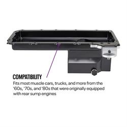 LS Swap Conversion Low Profile Oil Pan, OEM Filter Location Black
