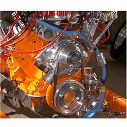 Snow White Small Block Ford Shorty Water Pump, 2-Groove Pulley