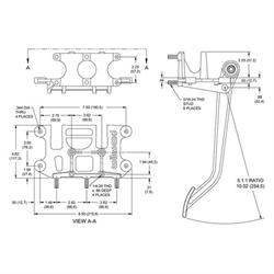 Wilwood Reverse Swing Triple Master Cylinder Pedal, 5.1:1