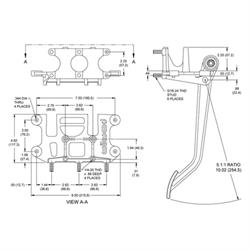AFCO Tri Reverse Mount Master Cylinder Pedal Assembly, 5.1:1