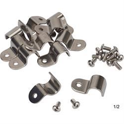 Stainless Steel Single Brake Line Tube Clamps, Bag/12