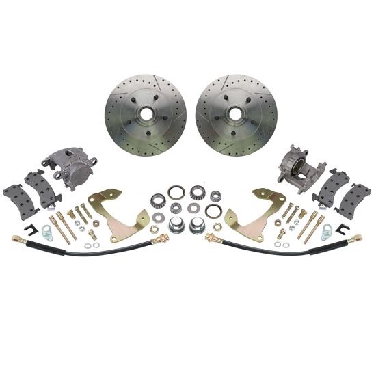 Deluxe Disc Brake Kit,1955-64 Chevy Full-size Car,Drilled/Slotted
