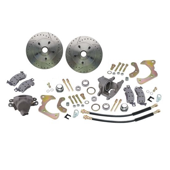 Deluxe Disc Brake Kit 1965-68 Chevy Full Size Car,Drilled/Slotted
