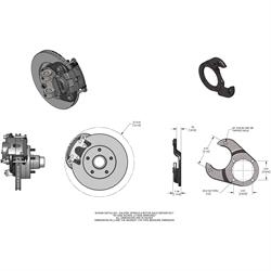 1937-48 Ford Spindle Disc Brake Kit, 5 on 4-1/2, Metric Caliper