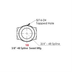 Sweet Mfg Steering U-Joint, 3/4-48 Spline to 3/4 In DD, Wilwood/SJ/MGB