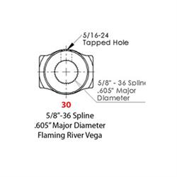 Sweet Mfg U-Joint, 5/8-36 Spline, GM 1 In DD, Vega/Corvair/GM Rack
