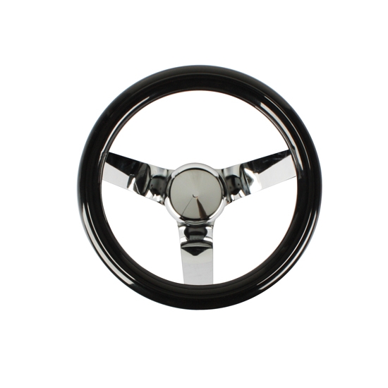 Speedway Classic Solid Spoke 9-3/4 In Black Steering Wheel - No Holes