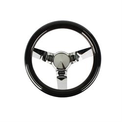 Speedway Classic Solid Spoke 9-3/4 In Black Steering Wheel - No Holes