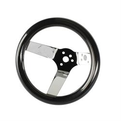 Speedway Classic Solid Spoke 9-3/4 In Black Steering Wheel - No Holes