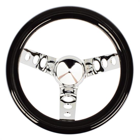 Speedway Motors Classic Hotrod 93/4" 3Spoke Black Steering Wheel w