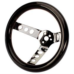 Speedway Classic 9-3/4 Inch Black Steering Wheel w/ Holes