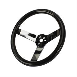 Speedway Classic Solid Spoke 12 Inch Black Steering Wheel - No Holes