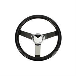 Speedway Classic Solid Spoke 12 Inch Black Steering Wheel - No Holes